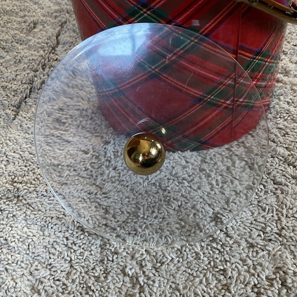 Vintage Shelton Ware Red and Green plaid ice Bucket - Picture 3 of 9